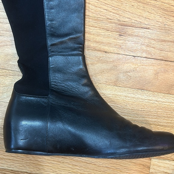 Stuart weitzman black leather wedge boot - Picture 2 of 15